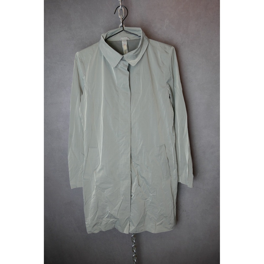 Gimo's Italy Women Light Gray Minimalist Lightweight Trench Coat Jacket Size 44